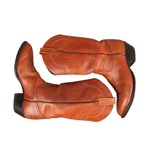 Vintage Tony Lama Leather Cowboy Boots Mens Sz 8.5 EE Brown Style 5084 USA Made - Picture 9 of 15